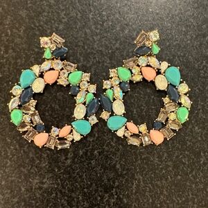 J.Crew Colorful Gemstone Statement Earrings